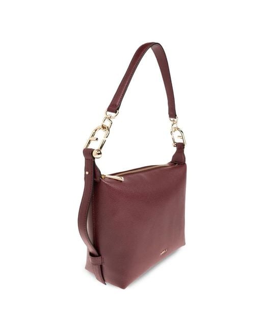 Furla Purple Tonie Leather Shoulder Bag