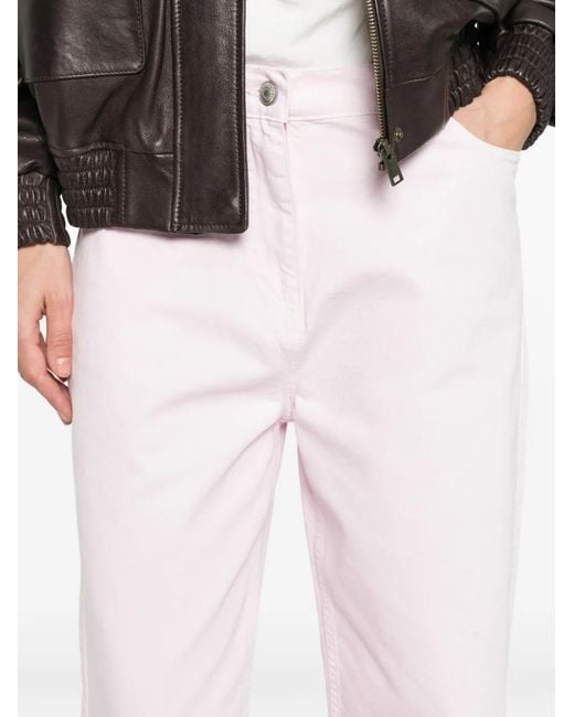 Magda Butrym Pink Button Denim Trousers