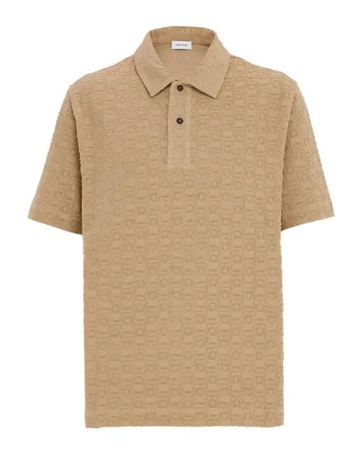 Ferragamo Natural Monogram-Pattern Polo Shirt for men