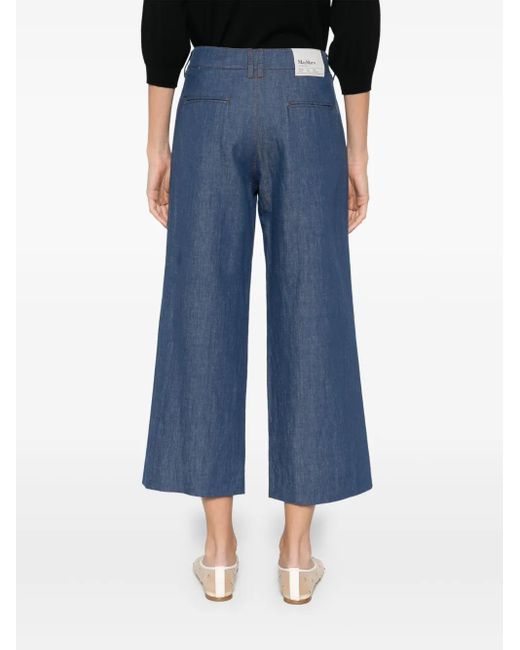 Max Mara Broek Met Logopatch in het Blue
