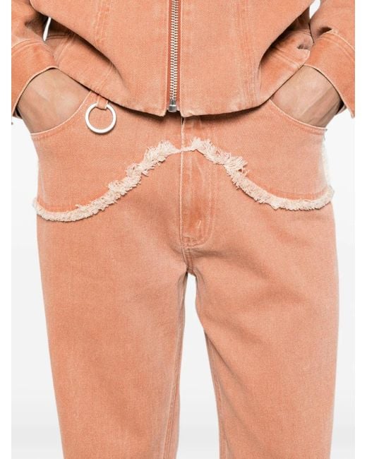 Etudes Studio White Jean Bootcut À Bords Francs
