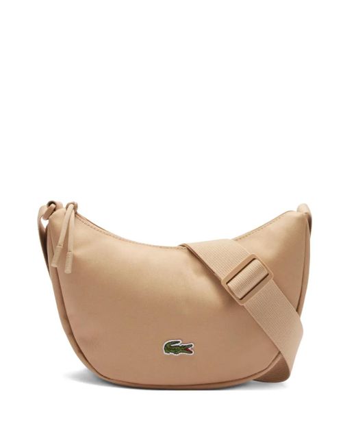 Lacoste Natural Crescent-Shaped Logo-Detail Cross Body Bag