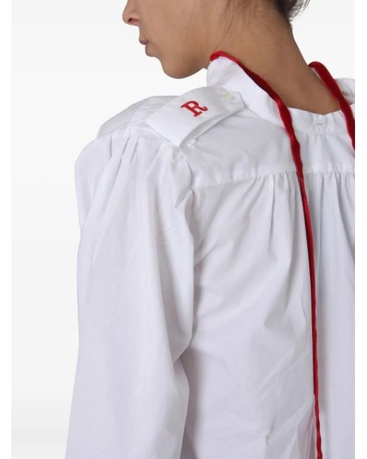 Raf Simons White Buttoned Long-Sleeved Blouse