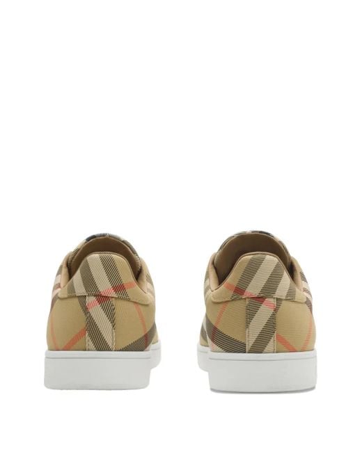 Burberry Brown Set Checked Logo Sneakers
