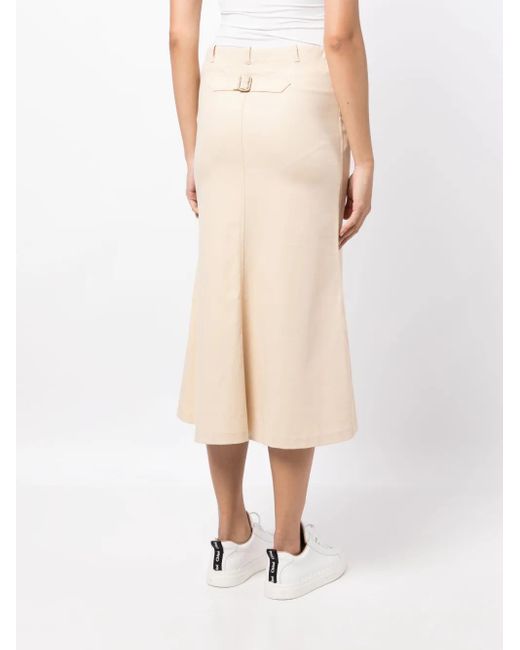 Ralph Lauren Natural Low-Rise Cotton Midi Skirt