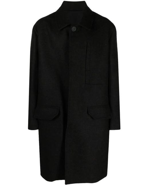 Rick Owens Black Jumbo Virgin Wool Single-Breasted Coat for men
