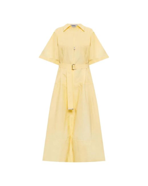 Jonathan Simkhai Yellow Meridith Belted Midi Dress