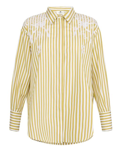 Camicia A Righe Con Bottoni di Elisabetta Franchi in White