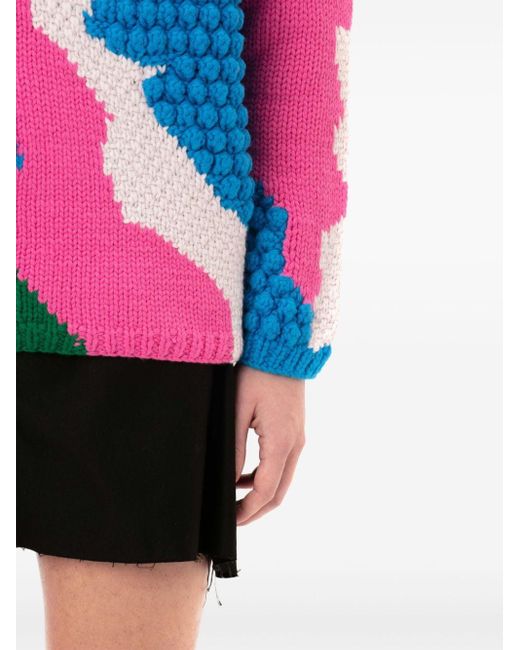 J.W. Anderson Pink Cut-out Crochet Sweater - Men's - Merino for men
