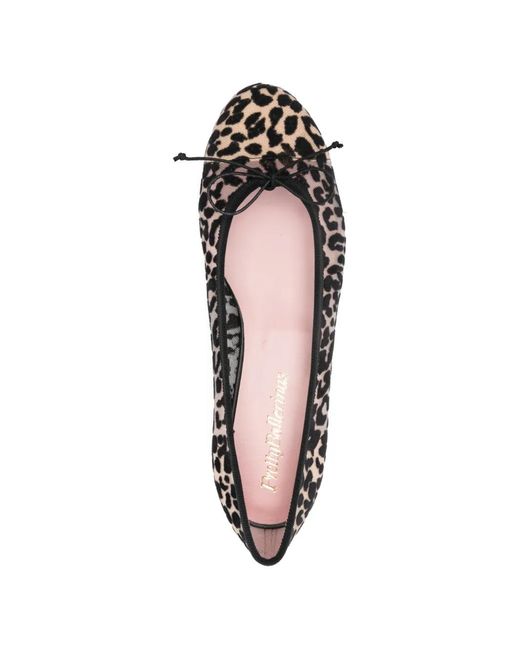 Pretty Ballerinas White Leopared-Print Ballet Flats