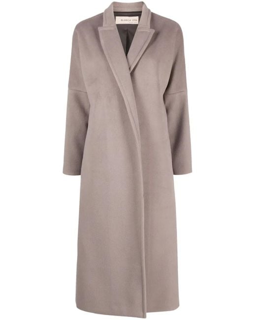 Blanca Vita Gray Calomeria Felted Maxi Coat