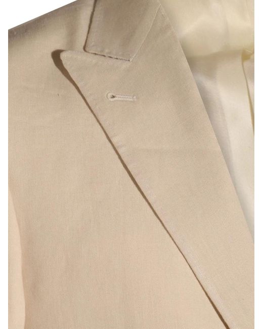メンズ Canali ロゴパッチ スーツ Natural