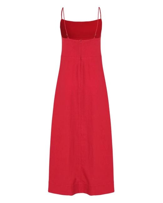 Osklen Red Spaghetti-Strap Dress