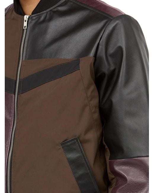 MM6 by Maison Margiela Black Leather-Paneled Bomber Jacket for men