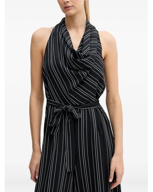 DKNY Black Gemusterter Jumpsuit