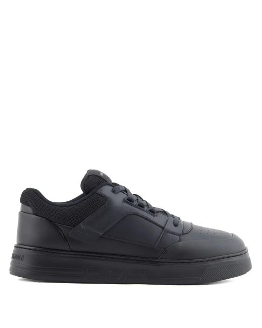メンズ Emporio Armani レザー パネル スニーカー Blue