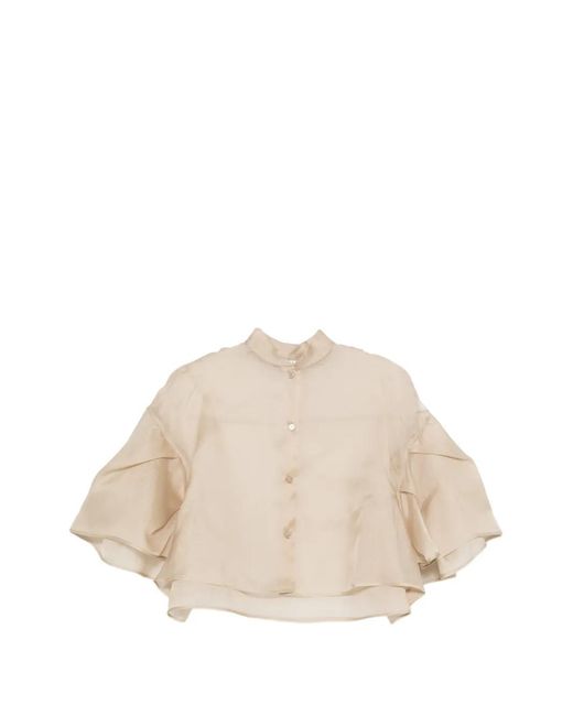 Max Mara Natural Ruffled Layered Shirt