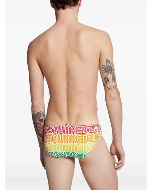 DSquared² Badehose Mit Logo-Print in White für Herren