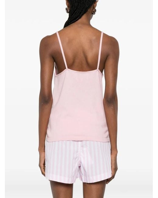 Bompard Pink V-Neck Strappy Tank Top