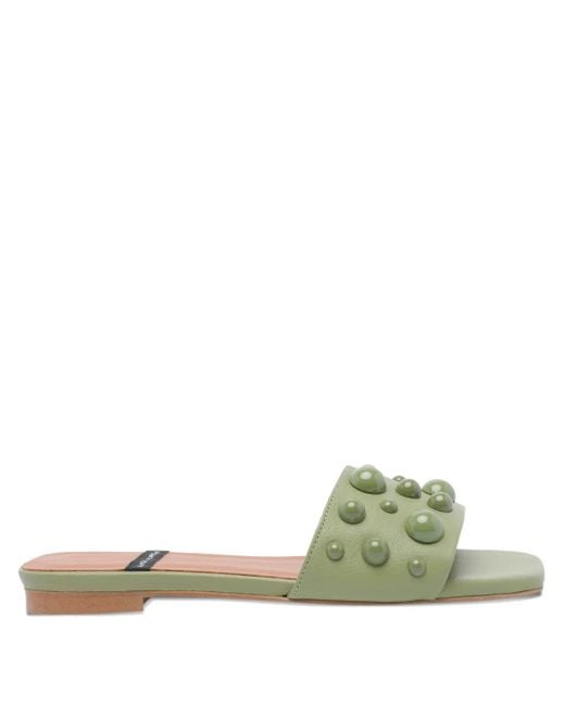 Angel Alarcon Leather Sandals Green