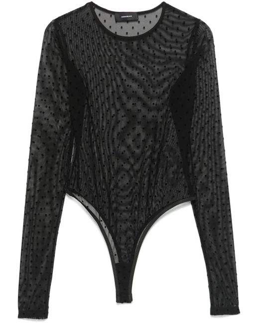 Wardrobe NYC Black Polka-Dot Bodysuit