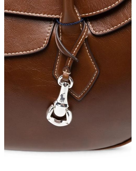 Polo Ralph Lauren Brown Large Blaze Leather Shoulder Bag