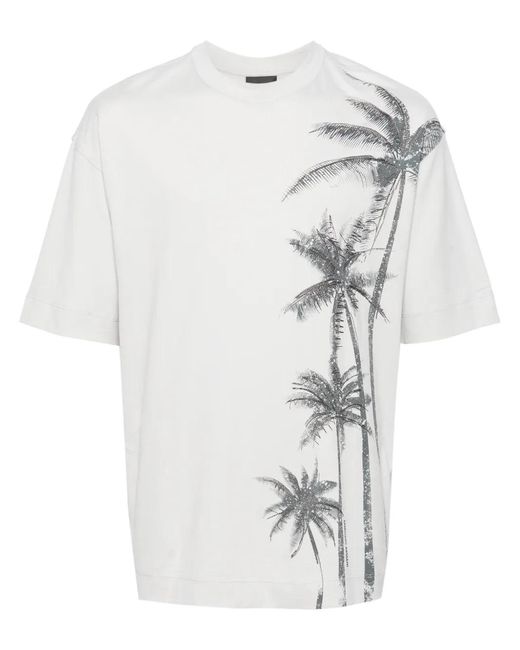 Emporio Armani White Logo Cotton T-Shirt for men