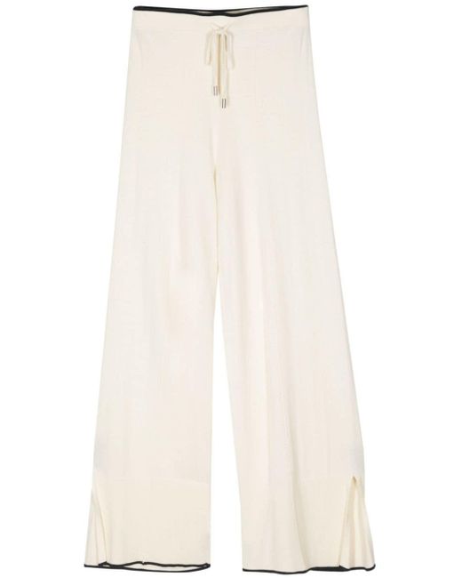 N.Peal Cashmere White Fine-knit Trousers