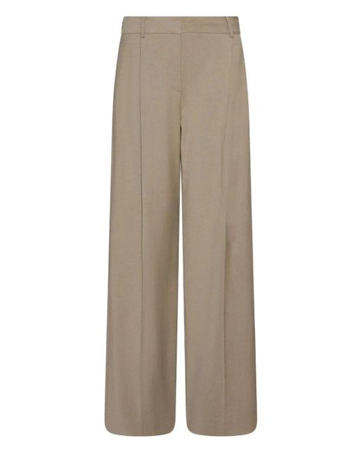 Marella Natural Filo Pleated Twill Trousers