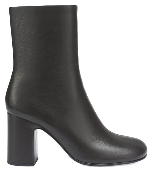 POTAMY Black Leather Ankle Boots