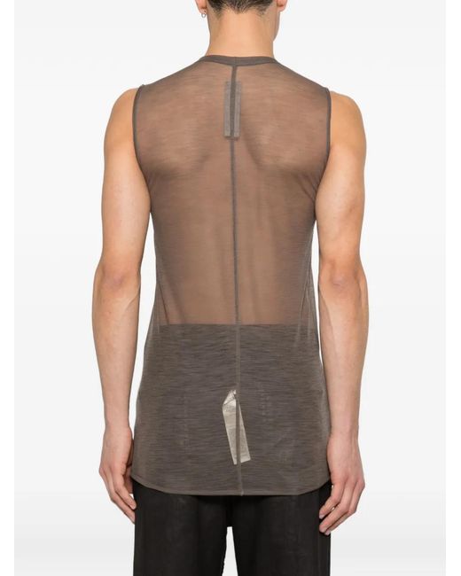 Rick Owens Brown Round-Neck Sleeveless Top for men