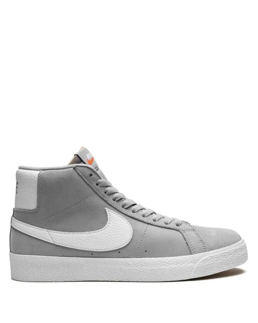 Nike Gray Sb Blazer Mid "Wolf" Sneakers