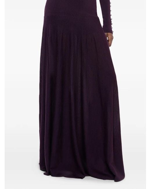 Rabanne Purple Knit Maxi Skirt