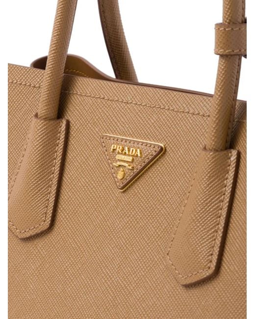Prada Natural Double Saffiano Tote Bag