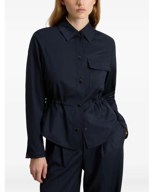 Woolrich Blue Drawstring Overshirt