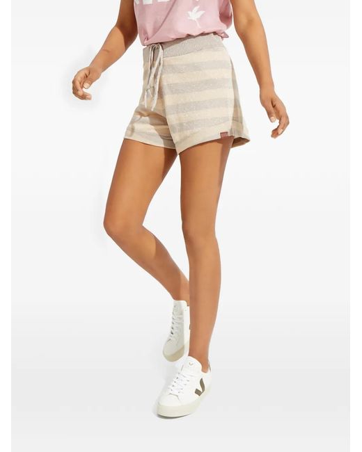 One Teaspoon White New Mexico Striped Shorts