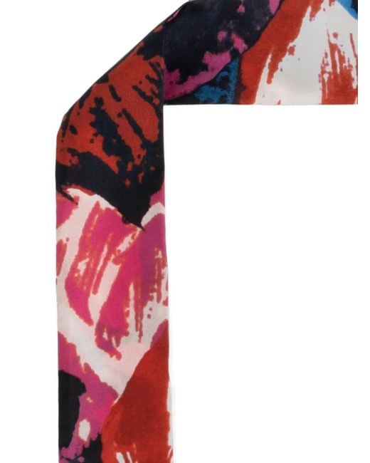 Givenchy Red Abstract-Print Silk Scarf
