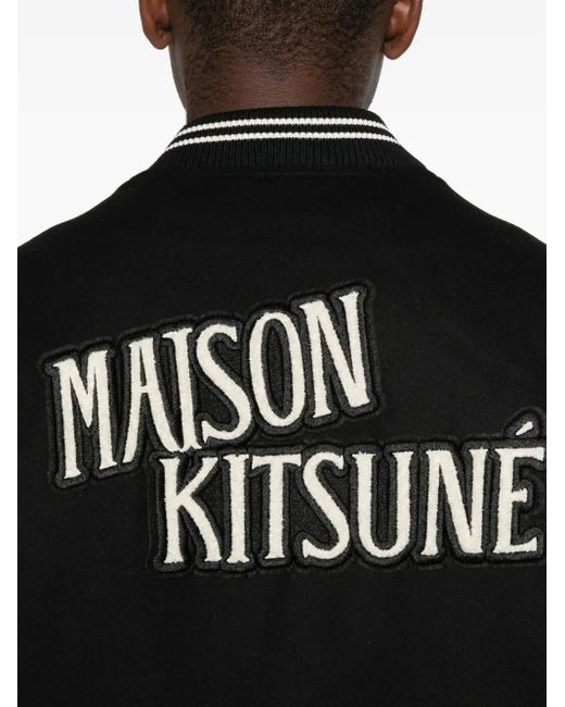 Chaqueta Con Botones Con Ribete De Canalé Maison Kitsuné de hombre de color Black