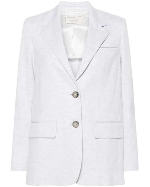 Peserico Blue Single-Breasted Blazer