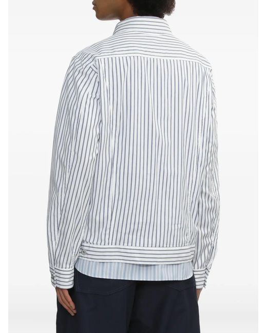 Comme des Garçons White Striped Cotton Jacket for men