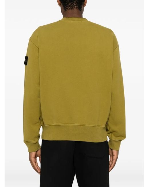 Stone Island Green Logo-Patch Sweatshirt for men