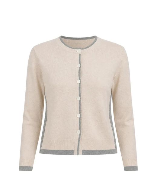 CUDDLEUP White Layered-Effect Contrast-Trim Cardigan
