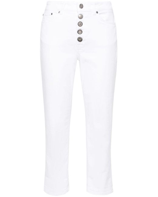 Mid-rise cropped jeans Dondup de color White