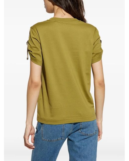 Camiseta de algodón con detalle de tira Burberry de color Green