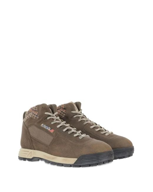 Autry Brown Houndstooth Panel Boots for men