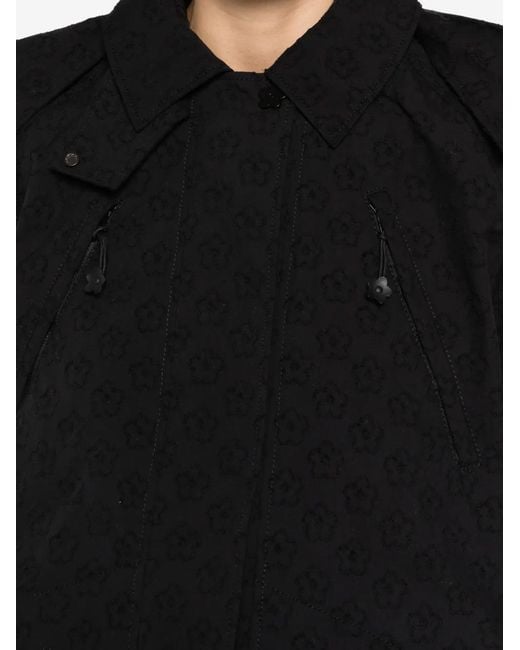 CECILIE BAHNSEN Black Finn Floral-Patterned Hooded Jacket