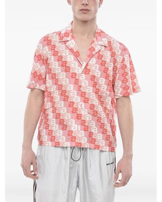 AWAKE NY Red Logo-Detail Short-Sleeve Shirt for men