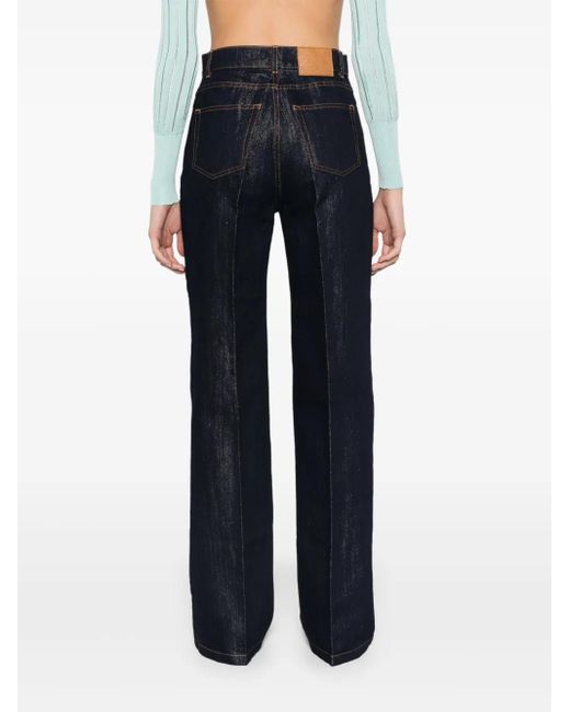 Casablanca Blue Lurex-Detail Straight-Leg Jeans