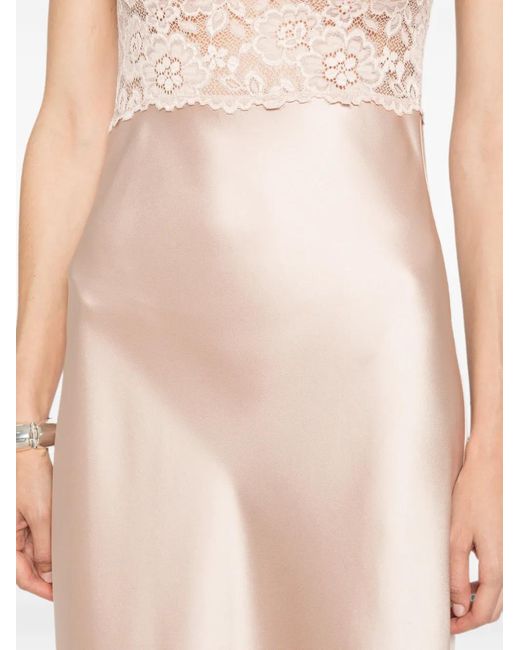 AYA MUSE White Myra Lace-Panel Maxi Dress