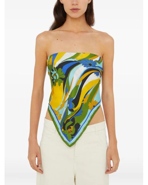 Christopher Esber Blue Seidenschal Mit Blumen-Print